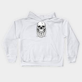 skull eating a brain Kids Hoodie